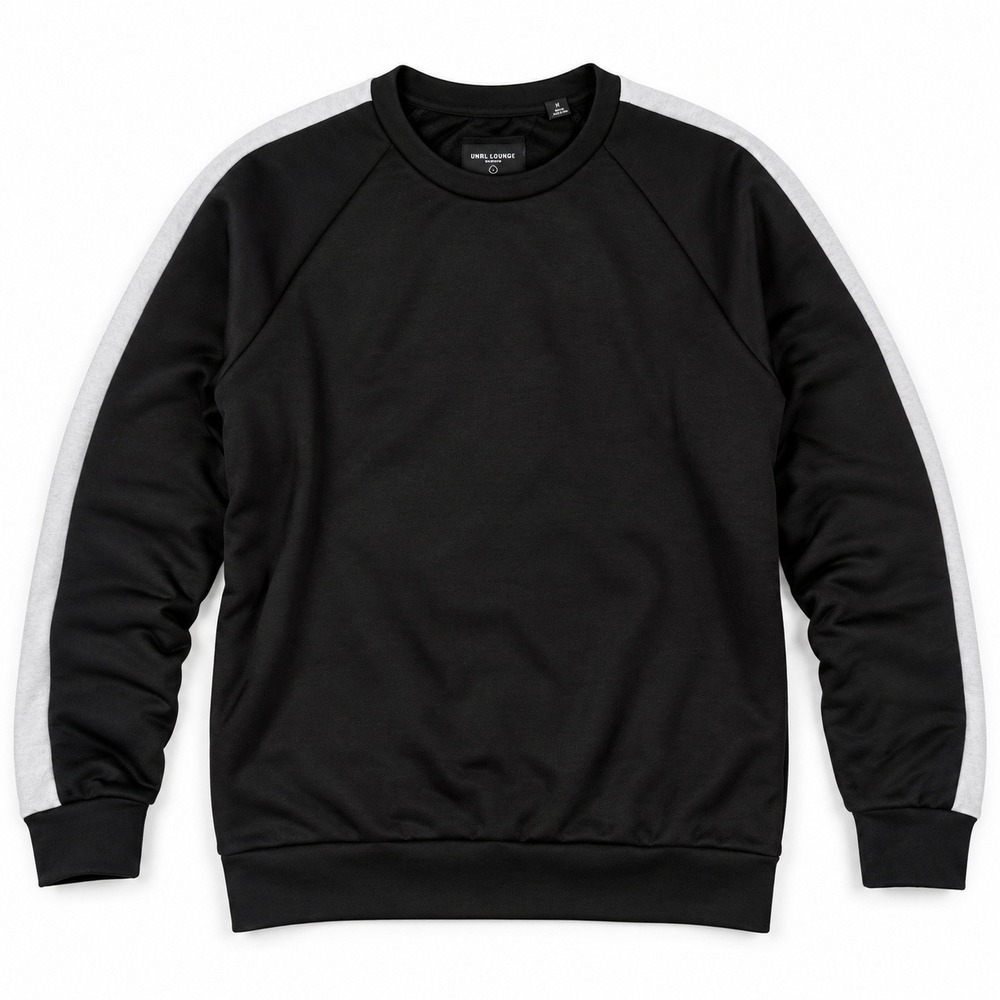 Only & Sons Sweatshirt Mens Size Medium Black White Stripe Crew Neck Pullover